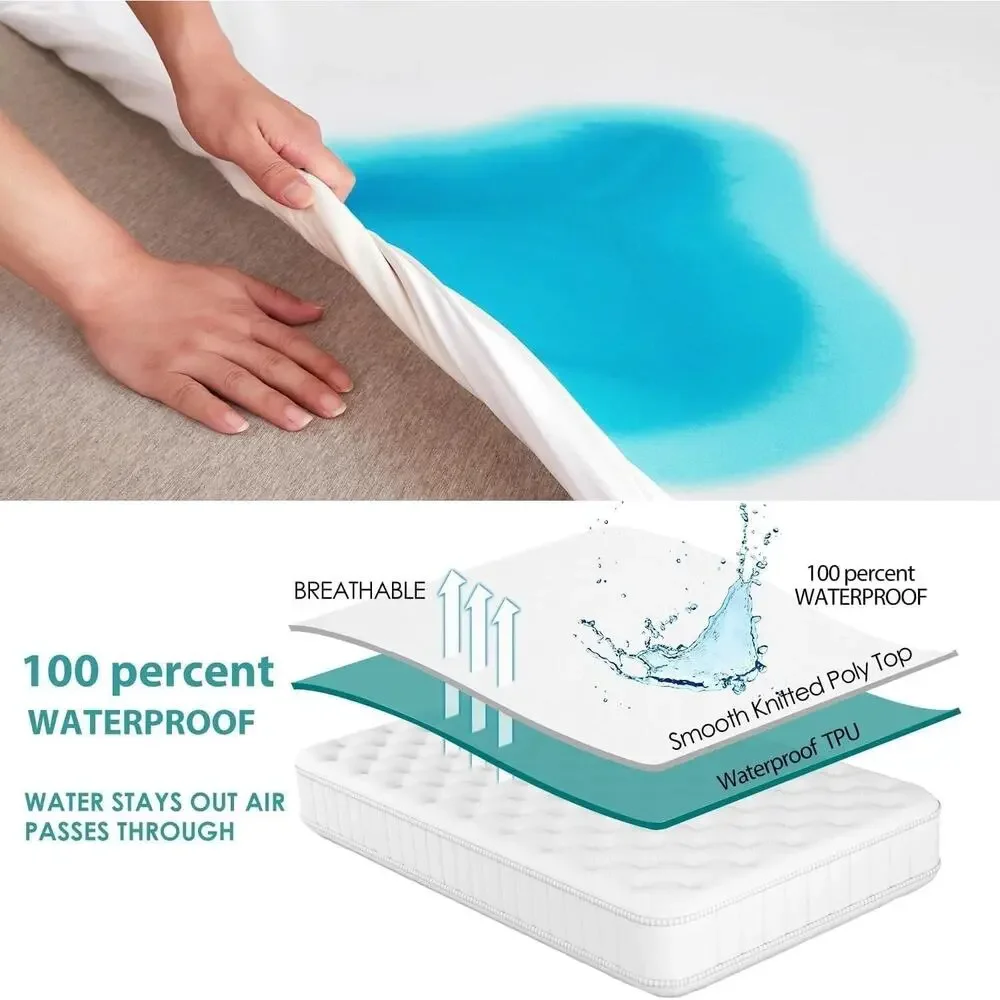 New QUEEN 2 Pack Waterproof Mattress Protector Mattress Protector Cover Pad